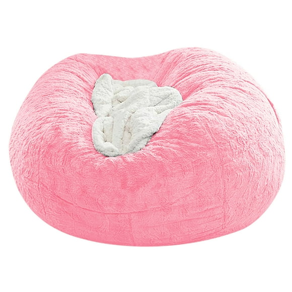 FYHALE Large Bean Bag Chair, 4 ft Memory Foam Bean Bag Chairs for Teens, Kids Bean Bag Chair Soft Velvet Cover Couch Lounge Sofa(Pink)