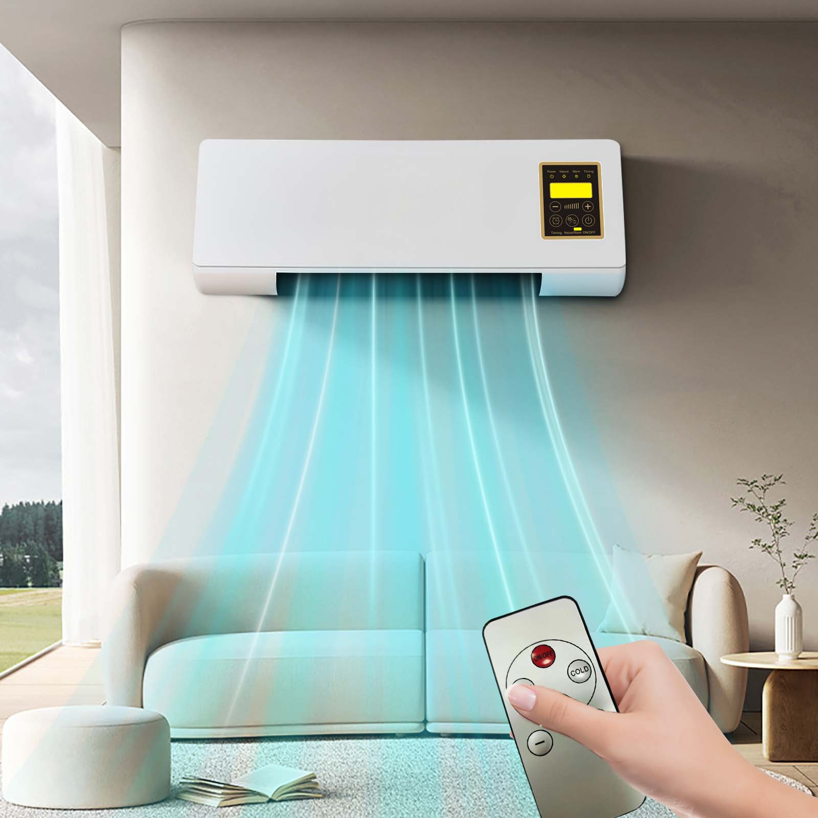 FYHALE Mini Split AC Unit Wall Mounted Air Conditioner Heater Combo 