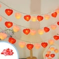 thumbnail image 1 of FYHALE Red and Pink Heart String Lights 5Ft Valentine's Day Decorations Lights with 10 LED Glitter Heart Shape Lights, Plug in Heart Lights for Valentine's Day Party Home Wedding Bedroom, 1 of 6