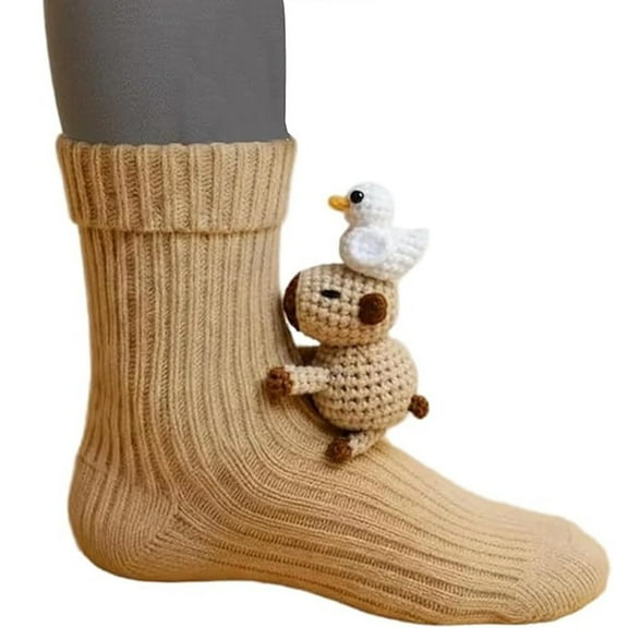 FYHALE Sloth Socks for Women - Novelty Animal Hugging Socks, Sloth Fuzzy Socks, 3d Knit Sloth Socks, Gifts(B)