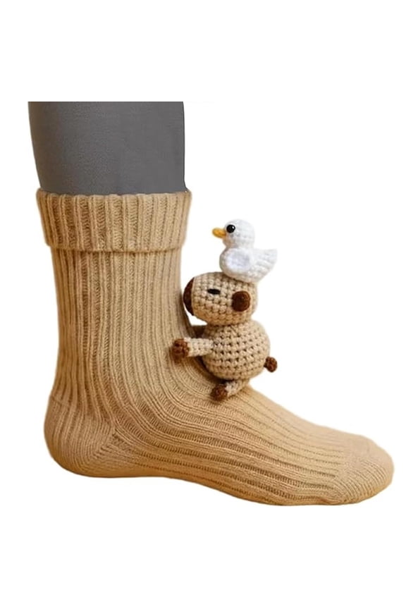 Sloth Socks for Women - Novelty Animal Hugging Socks, Sloth Fuzzy Socks, 3d Knit Sloth Socks, Gifts(B)