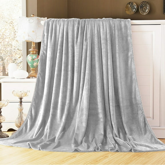FYHALE Super Soft Throw Blanket Premium Flannel Fleece Lightweight Bed Blanket All Season Use (Gray, Throw(40"x60"))