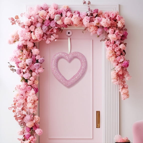 FYHALE Valentine's Day Love Garland for Door Wedding Proposal Party Scene Decoration Decoration Valentine's Day Heart-shaped Garland