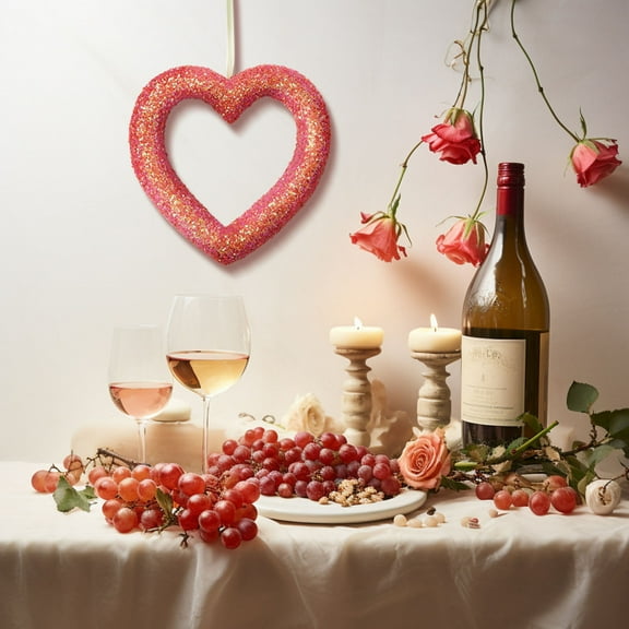 FYHALE Valentine's Day Love Garland for Door Wedding Proposal Party Scene Decoration Decoration Valentine's Day Heart-shaped Garland