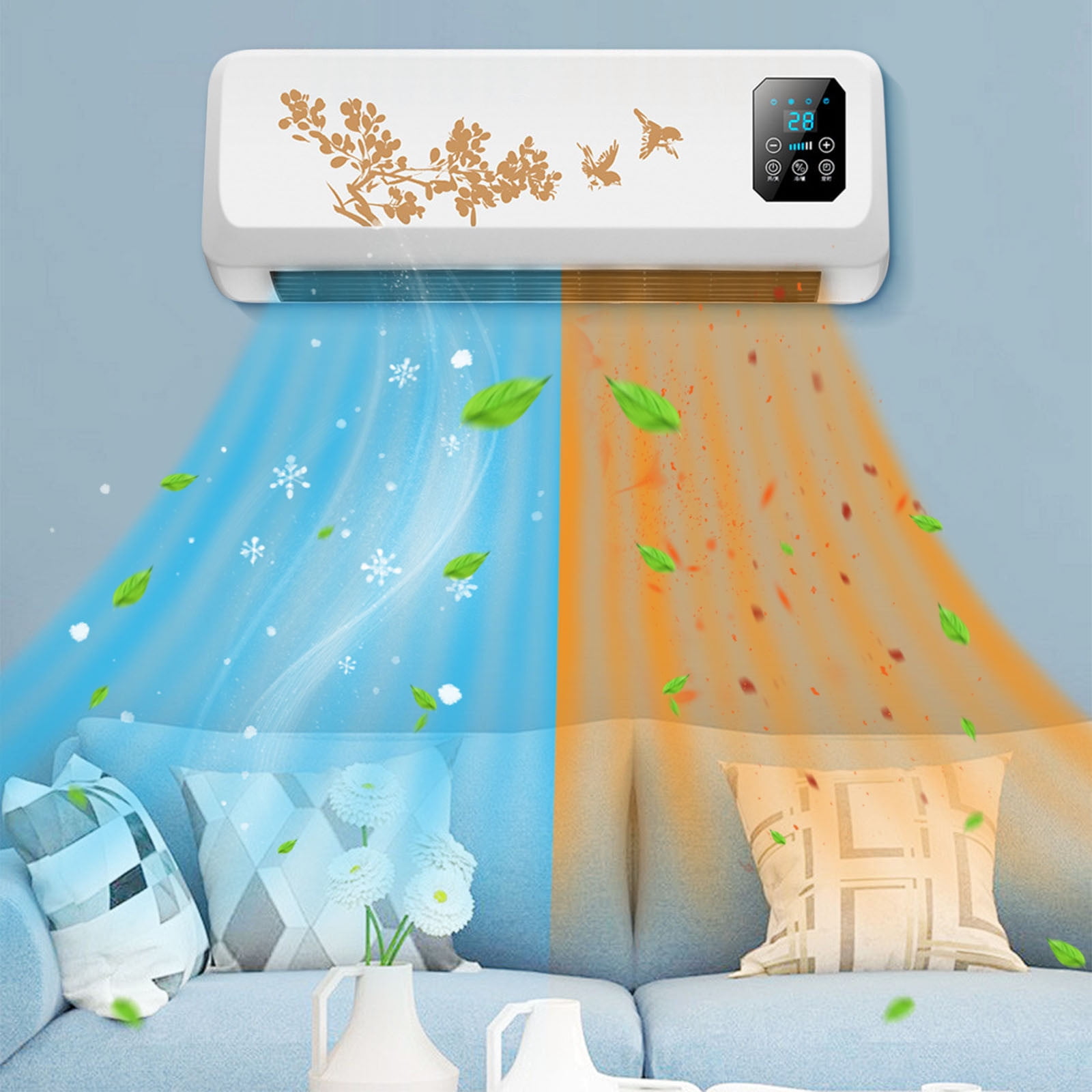 FYHALE Wall-mounted Window Air Conditioner, Cool And Heating Household Energy-saving Ac Unit, Large Area Fast-acting, Space Silent Air Conditioners for Home Bedroom Kitchen