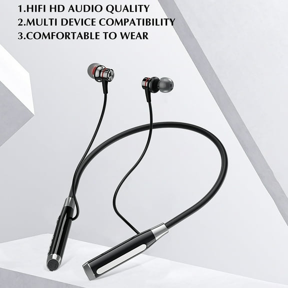 FYHALE Wireless Bluetooth Earphones with LED Light Emitting Type-c Fast Charging, Card Pluggable Large Battery, Outdoor Neck Hanging Earphones