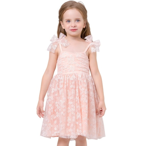 FYMNSI 2-3T Girls Clothes Summer Sleeveless Tutu Princess Dress Birthday Bowknot Tulle Sundress