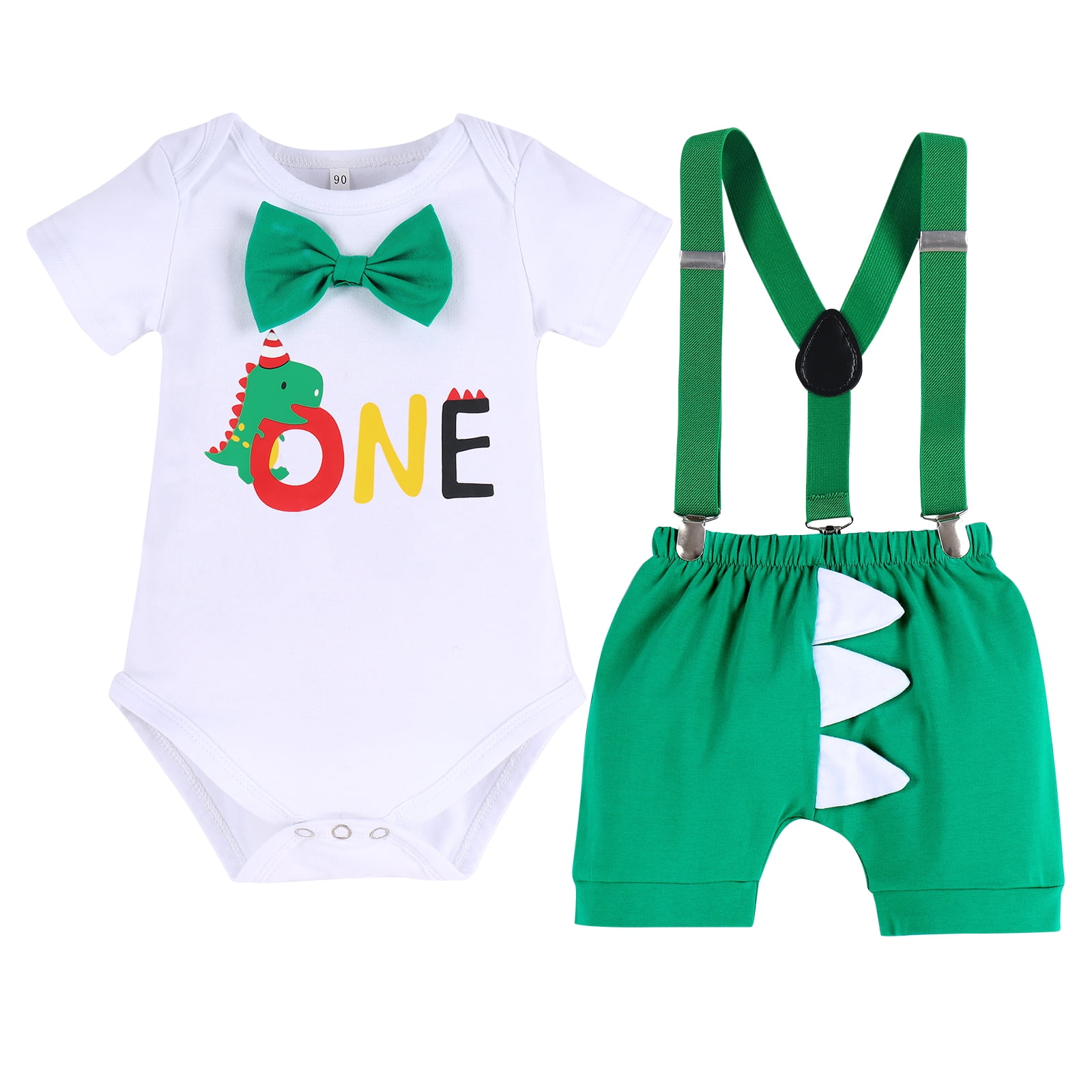 FYMNSI Baby Boy Dinosaur 1st First Birthday Party Cake Smash Outfit