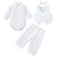 thumbnail image 1 of FYMNSI Baby Boys Baptism Christening Outfit Infant Church Dress Clothes Dedication White Suit 6-12 Months, 1 of 6