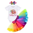 thumbnail image 1 of FYMNSI Baby Girl 1st Birthday Cake Smash Outfit Rainbow Tutu Skirt Set Romper Headband 3pcs One Year Old Party Summer Clothes 1 Year Rainbow, 1 of 5