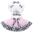 thumbnail image 1 of FYMNSI Baby Girl Milk Cow Theme 1st First Birthday Cake Smash Outfit One Year Old Farm Animal Party Clothes Short Sleeve Romper Tutu Skirt Headband 3pcs Set, 1 of 6