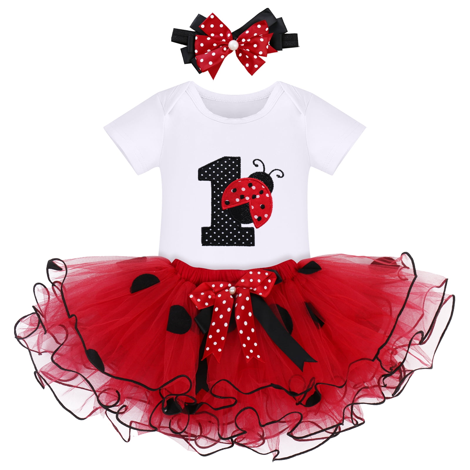 FYMNSI Baby Girls Ladybug 1st First Birthday Party Cake Smash