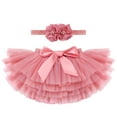 thumbnail image 1 of FYMNSI Baby Girls Diaper Tutu Skirts Infant Toddler Bloomers Skirts Princess Skirts with Headband Watermelon Red 18-24 Months, 1 of 4