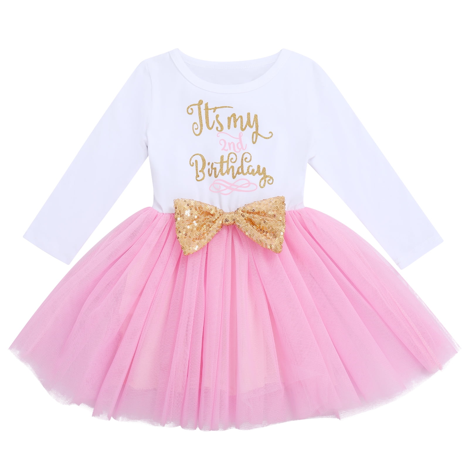 FYMNSI Baby Kids Girl My 2nd Second Birthday Dress Cake Smash
