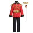 thumbnail image 1 of FYMNSI Boy Prince Costume Carnival Cosplay Fancy Dress Up Medieval Royal Prince King Knight Outfits Top Pants Crown Scepter Set 10-12 Years Black Red Scepter, 1 of 8