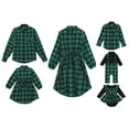 thumbnail image 1 of FYMNSI Christmas Matching Family Outfits Mommy and Me Green Plaid Dresses Father Son Button Down Shirts Xmas Photoshoot Set (Baby Girl 6-9M), 1 of 6