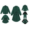 thumbnail image 1 of FYMNSI Christmas Matching Family Outfits Mommy and Me Green Plaid Dresses Father Son Button Down Shirts Xmas Photoshoot Set (Women L), 1 of 6