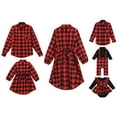 thumbnail image 1 of FYMNSI Christmas Matching Family Outfits Mommy and Me Red Plaid Dresses Father Son Button Down Shirts Xmas Photoshoot Set (Boy 2T), 1 of 7