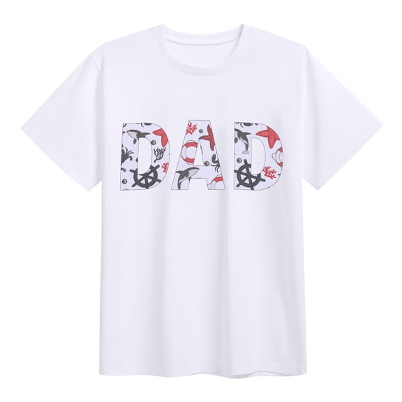 FYMNSI Dad Letter Printed Tee Shirts for Men Casual Short Sleeve Tops Men Summer Crew Neck Loose T-Shirt (Dad 3XL)