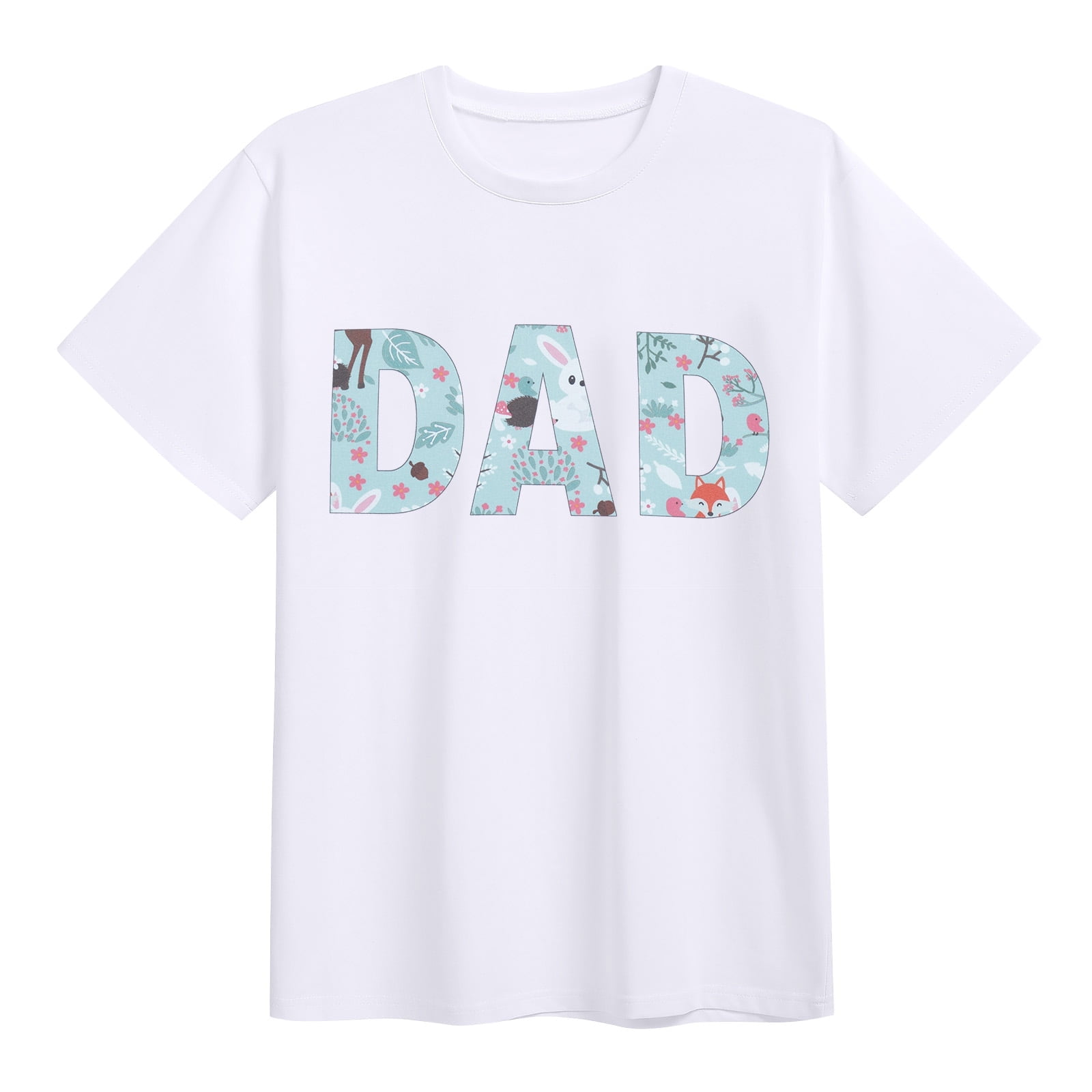 FYMNSI Dad Letter Printed Tee Shirts for Men Casual Short Sleeve Tops Men Summer Crew Neck Loose T-Shirt (Dad XL)