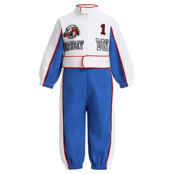 FYMNSI FYMNSI Toddler Boy Clothes Race Car Driver Costume Suit First Birthday Outfit Boy Baby Romper Jumpsuit