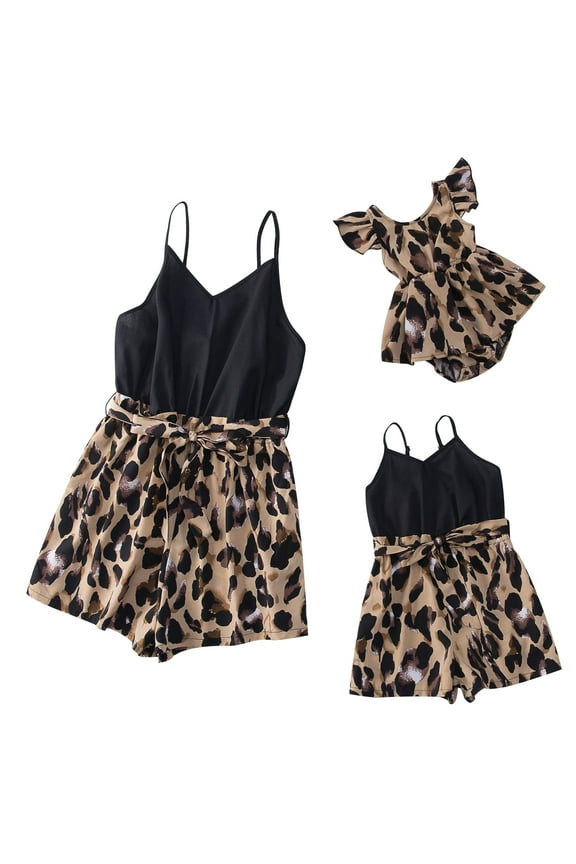 Baby Girl Clothes Summer Sleeveless Ruffle Romper Mommy and Me Outfit for Infant Girl 9-12 Months