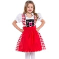 thumbnail image 1 of FYMNSI Girls Oktoberfest Dress German Bavarian Dirndl Dresses 3 Piece Beer Festival Outfit Set Red 7-8 Years, 1 of 5
