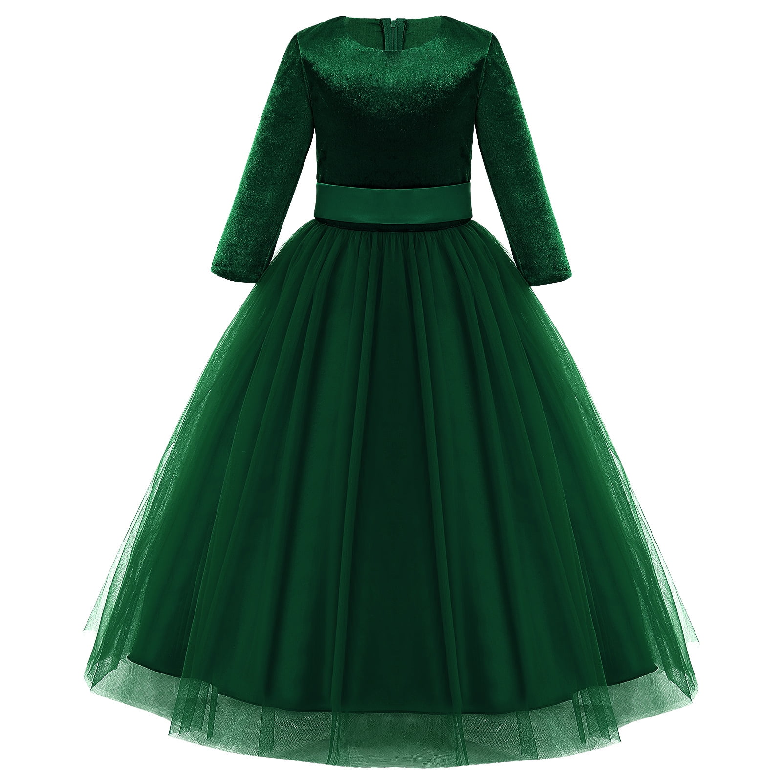 Kids Evening Dress Green Sequin Birthday Party Christmas Party Princess Dress for Girls main image 0