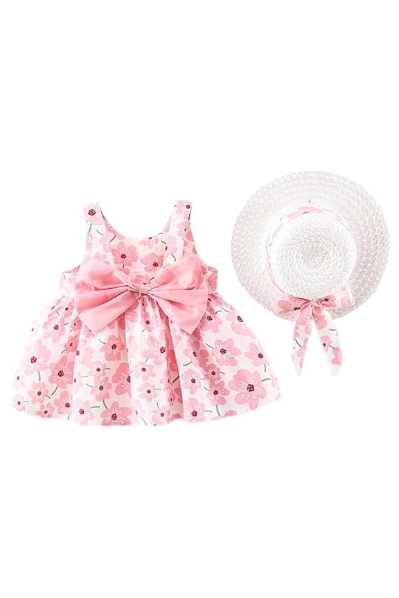 Infant Baby Girl Dress Toddler Girl Clothes Backless Sleeveless Flower Sundress Summer Dresses 6-12 Months