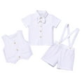 thumbnail image 1 of FYMNSI Baby Boy Baptism Clothes Suits Infant Gentleman Outfit Dress Shirt Vest Suspenders Short Pants 0-6 Months, 1 of 6