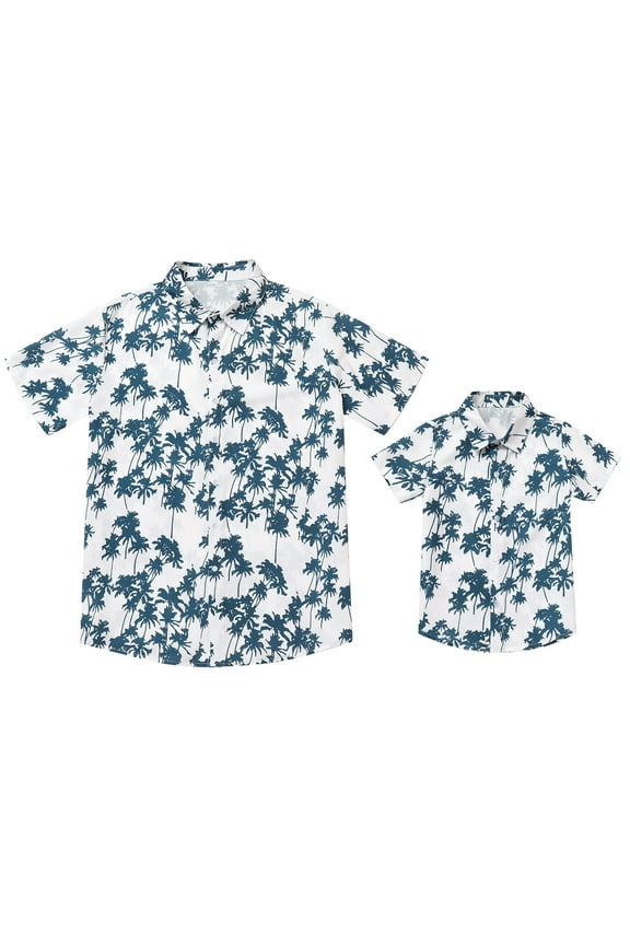 Kids Boys Hawaiian Shirt Father Son Tropical Hawaii Shirts Daddy and Me Family Matching Outfits Boy 2-3T