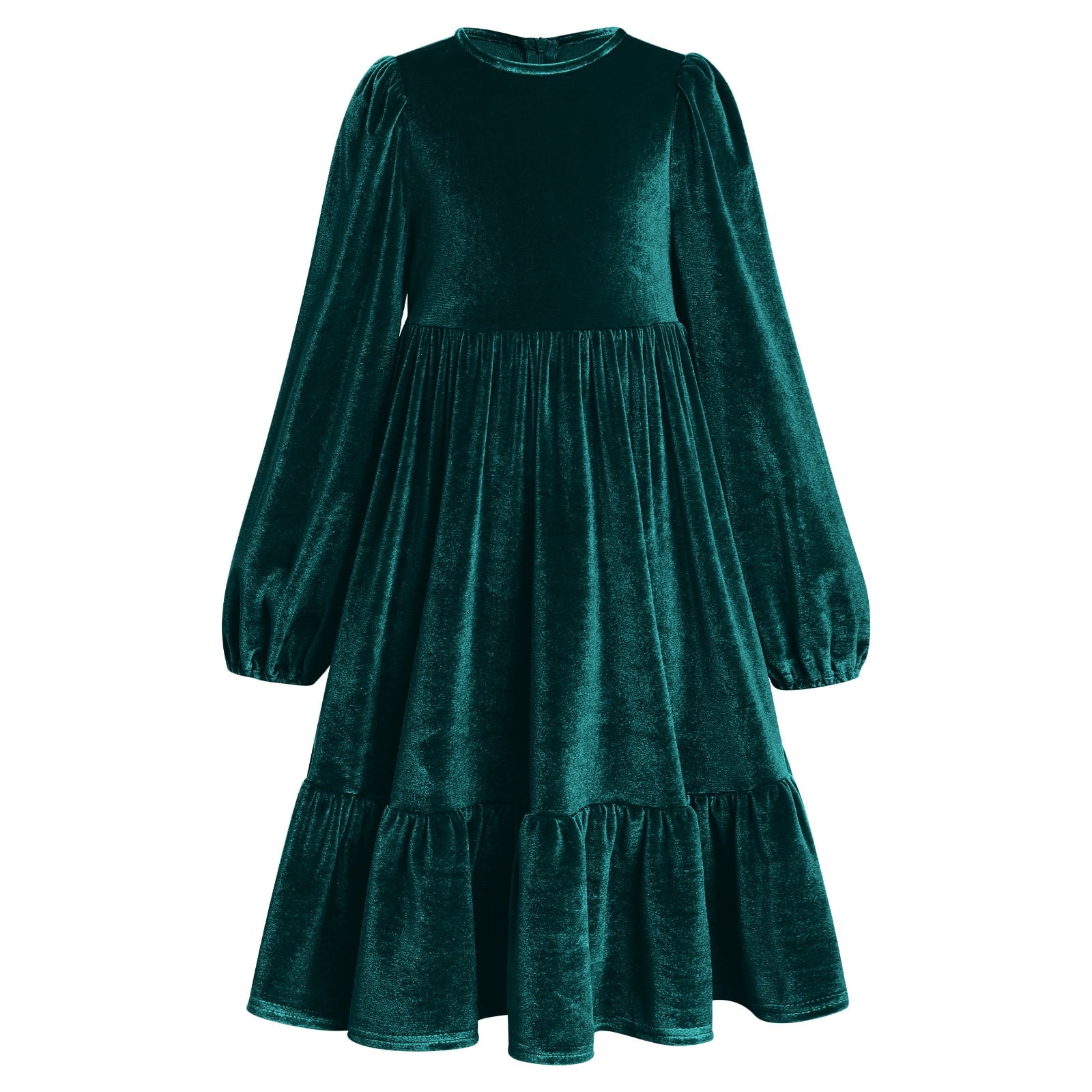 girls velvet dress green Party Wear Winter Dresses For Girls Mommy And Me Christmas Long Sleeve Velour Daffodil