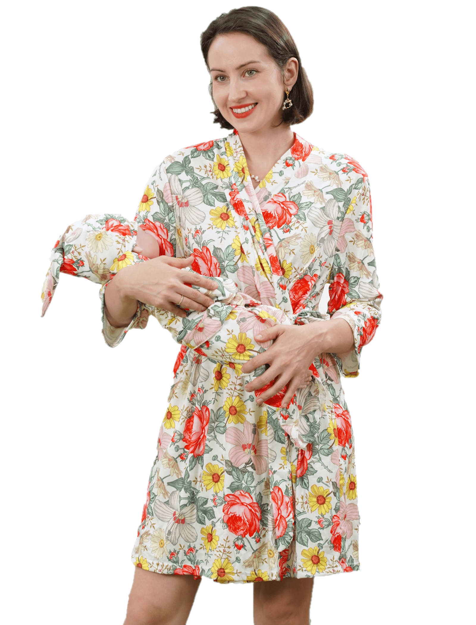 Mommy And Me Pajamas Newborn WINROLA Maternity Robe