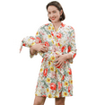 thumbnail image 1 of FYMNSI Maternity Robe and Baby Receiving Blanket Robe and Swaddle Set Hospital Labor Delivery Matching Outfits for Mom&Baby S/M, 1 of 11