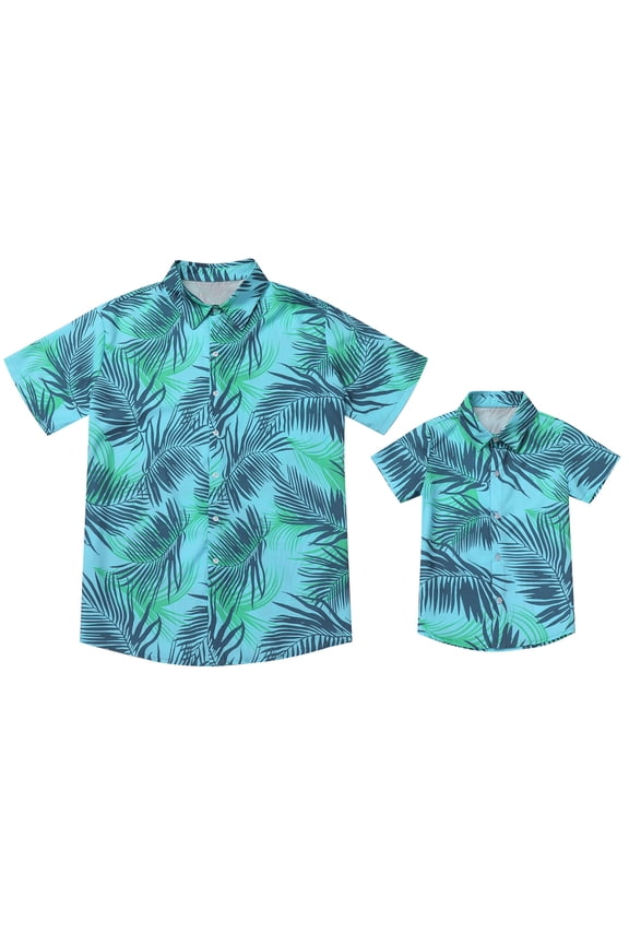 Mens Hawaiian Shirt Father Son Tropical Hawaii Shirts Daddy and Me Family Matching Outfits Men S