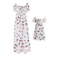 thumbnail image 1 of FYMNSI Womens Dress Summer Floral Smocked Midi Dress Square Neck Mommy and Me Dresses Family Matching Outfits Mom S, 1 of 9