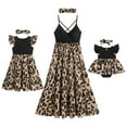 thumbnail image 1 of FYMNSI Mommy and Me Dresses with Headband Leopard Print Ruffle Sleeveless/ Flutter-Sleeve Tank Sundress Mom Daughter Matching Outfit Set (Baby 6-9M), 1 of 9
