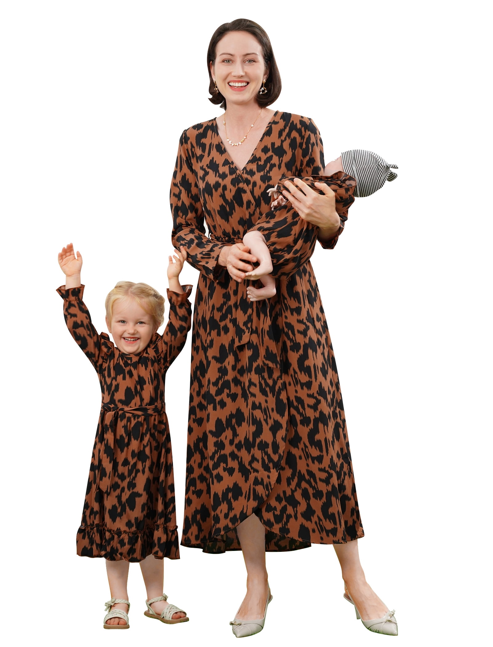 mommy and me long sleeve maxi dresses Mommy and Me Outfits Silk Maxi Dress - Long Sleeve - Birthday Dress