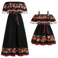 thumbnail image 1 of FYMNSI Mexican Dresses with Pockets for Toddler Girl Clothes Floral Off the Shoulder Dress Mommy and Me Boho Sundress Black 3-4T, 1 of 11