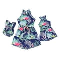 thumbnail image 1 of FYMNSI Mommy and Me Summer Short Romper Outfits Sleeveless Belted Casual Jumpsuit Overall for Beach Holiday Photo Shoot Dark Blue (Girl 3-4T), 1 of 10