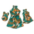 thumbnail image 1 of FYMNSI Mommy and Me Summer Short Romper Outfits Sleeveless Belted Casual Jumpsuit Overall for Beach Holiday Photo Shoot Green (Baby 3-6M), 1 of 10