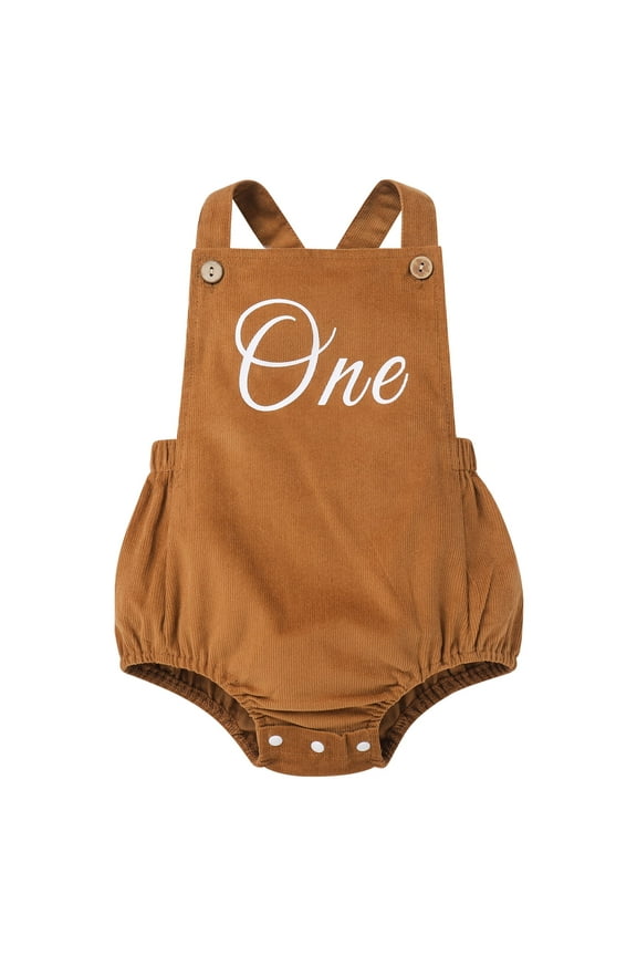 Newborn Baby Boy Girl Clothes Sleeveless Romper Bodysuit Crossback Strap Jumpsuit Overall Shorts One Piece Outfit 12-18 Months Brown