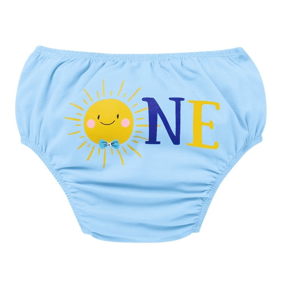 FYMNSI Newborn Baby Diaper Cover Shorts Pants Unisex Print Bloomers Cloth Diapers Kids Toddler Cute Infant Underwear One Size Blue 1