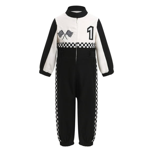 FYMNSI Toddler Boy Race Car Driver Romper Clothes Baby Racer Jumpsuit Play Role Dress up 1st Birthday Outfit