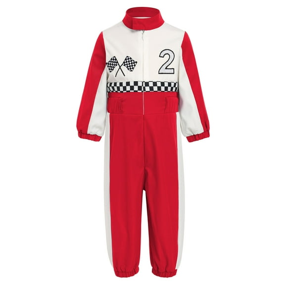 FYMNSI Toddler Boy Race Car Driver Romper Clothes Baby Racer Jumpsuit Play Role Dress up Costume 2nd Birthday Outfit