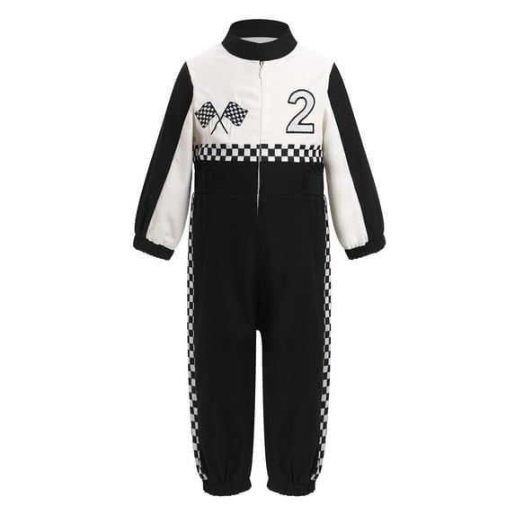 FYMNSI Toddler Boy Race Car Driver Romper Clothes Baby Racer Jumpsuit Play Role Dress up 2nd Birthday Outfit