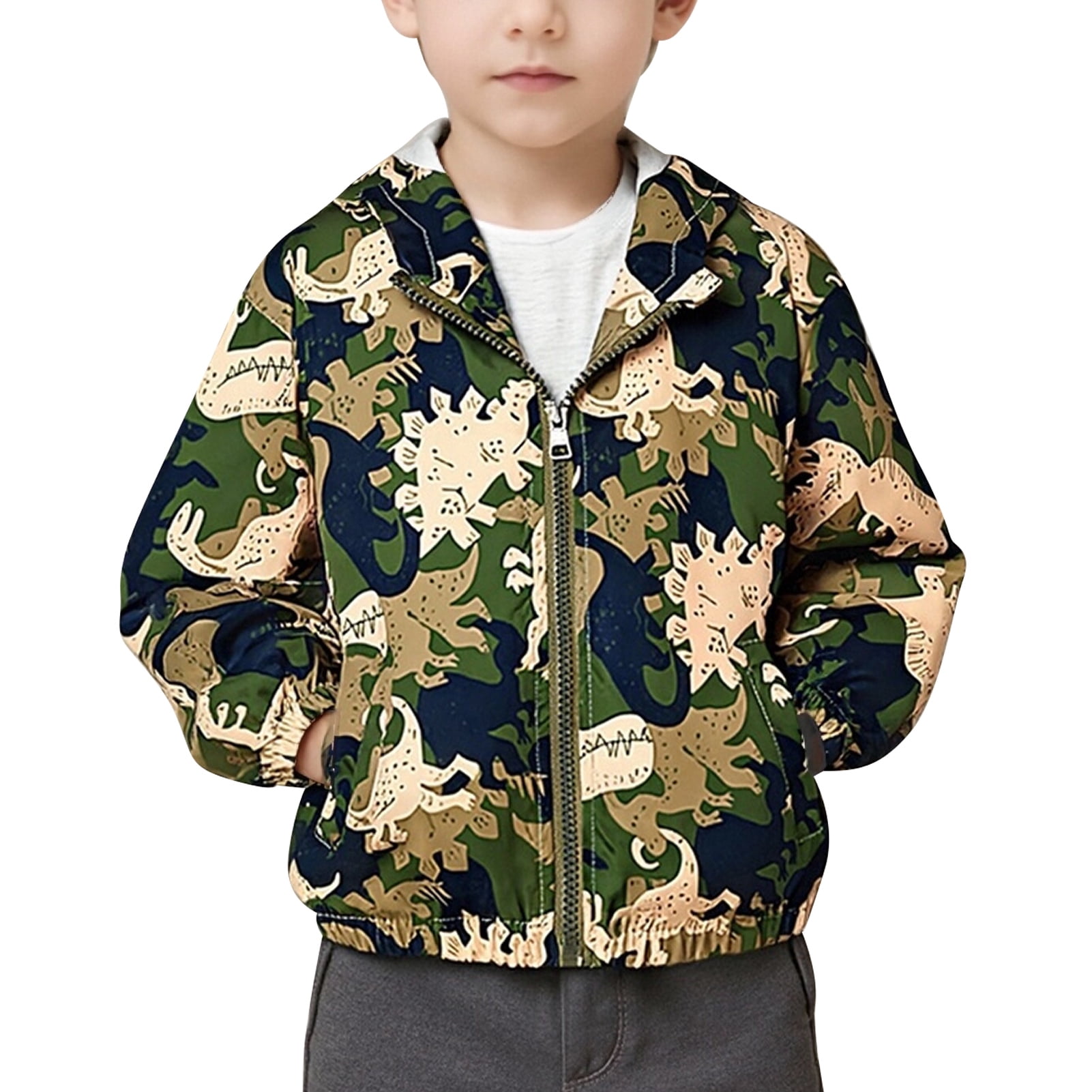 FYMNSI Toddler Boys Hooded Jacket Windbreaker Lightweight Zip up ...
