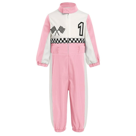 FYMNSI Toddler Girl Race Car Driver Romper Clothes Baby Racer Jumpsuit Play Role Dress up Costume 1st Birthday Outfit