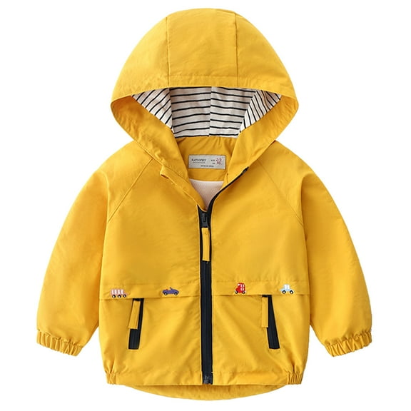 FYMNSI Toddler Windbreaker Jacket Boy Zip Up Hoodie Sweatshirts Baby Lightweight Hooded Rain Jackets 18-24 Months