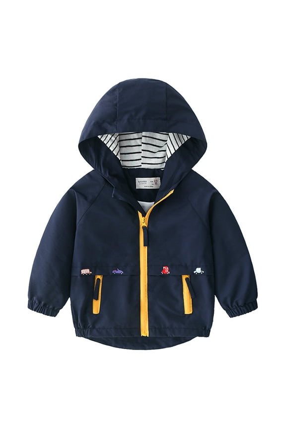Toddler Windbreaker Jacket Boy Zip Up Hoodie Sweatshirts Baby Lightweight Hooded Rain Jackets 2-3T